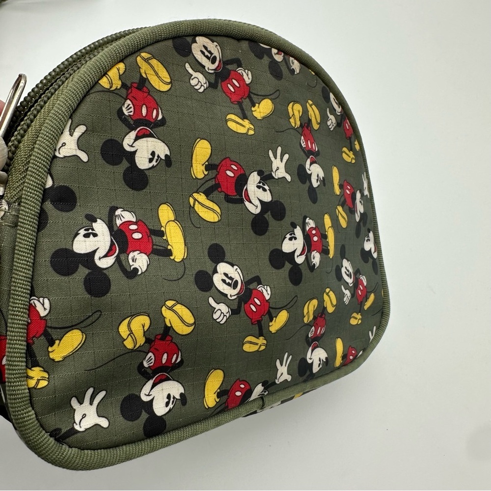 Disney Olive Green Mickey Mouse Nylon Shoulder Bag and Matching Cosmetics Case - Picture 16 of 16